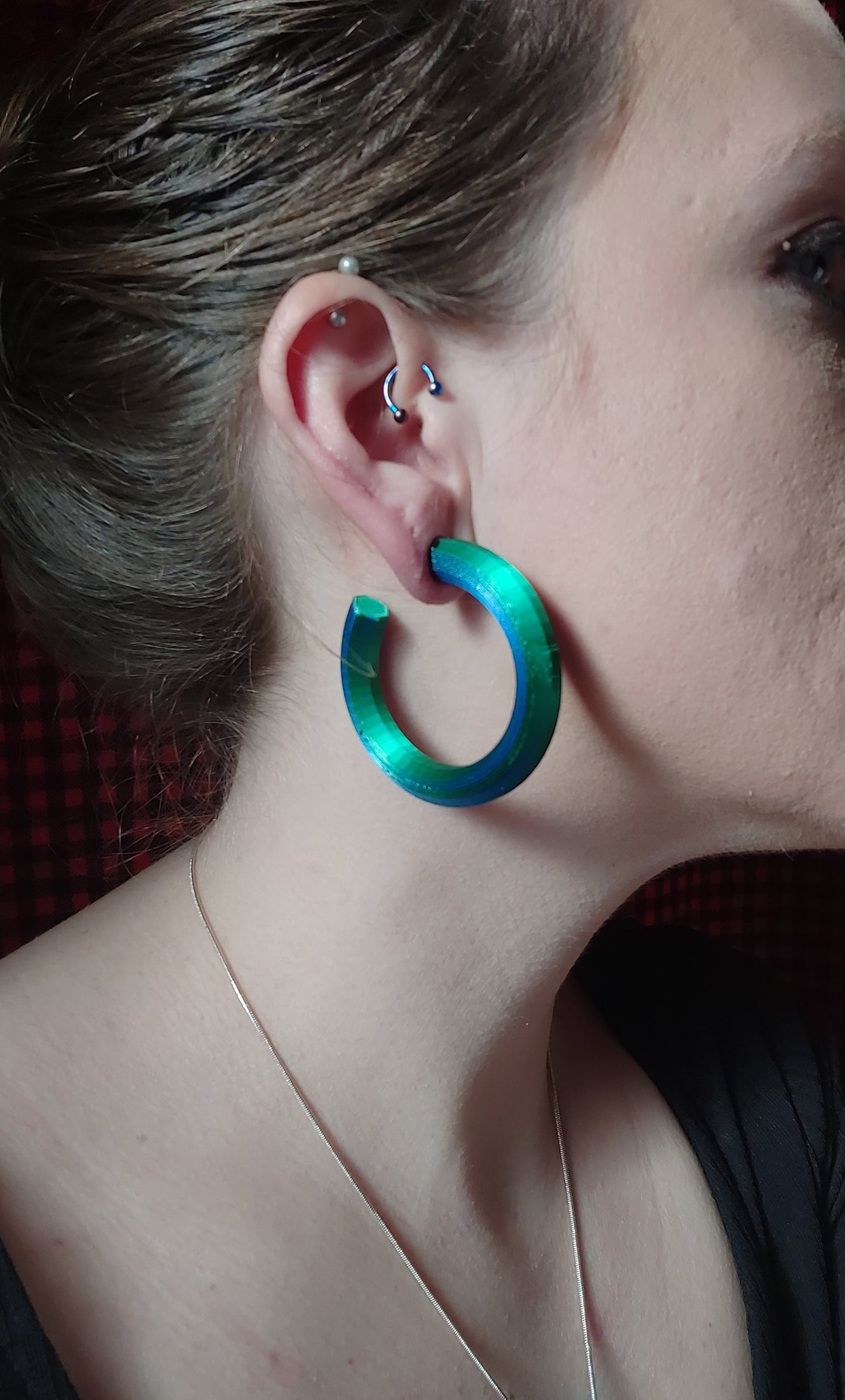 3D Printed Colourful Hoop Earrings