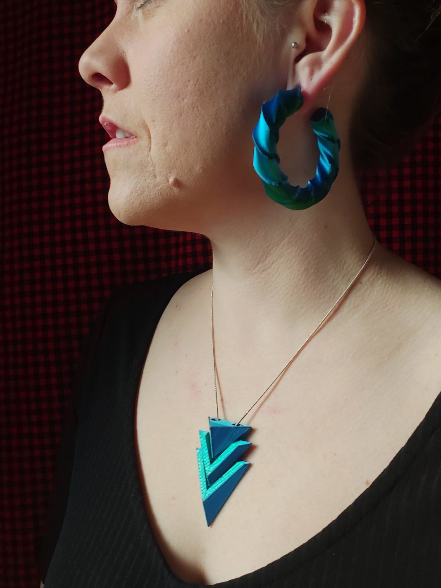 3D Printed Twist Hoop Earrings