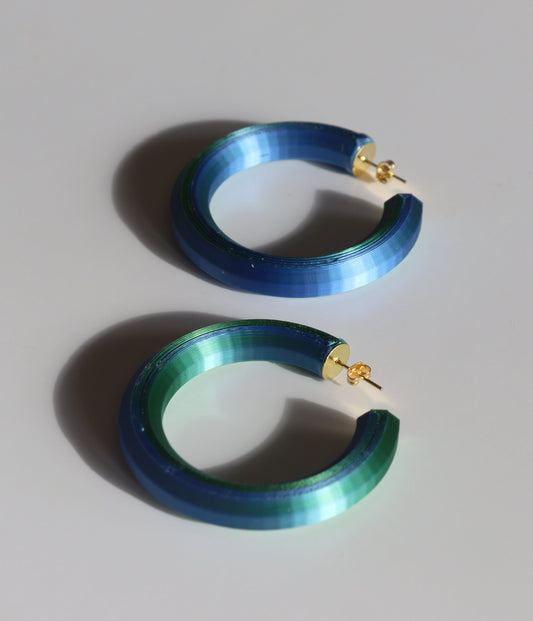 3D Printed Colourful Hoop Earrings