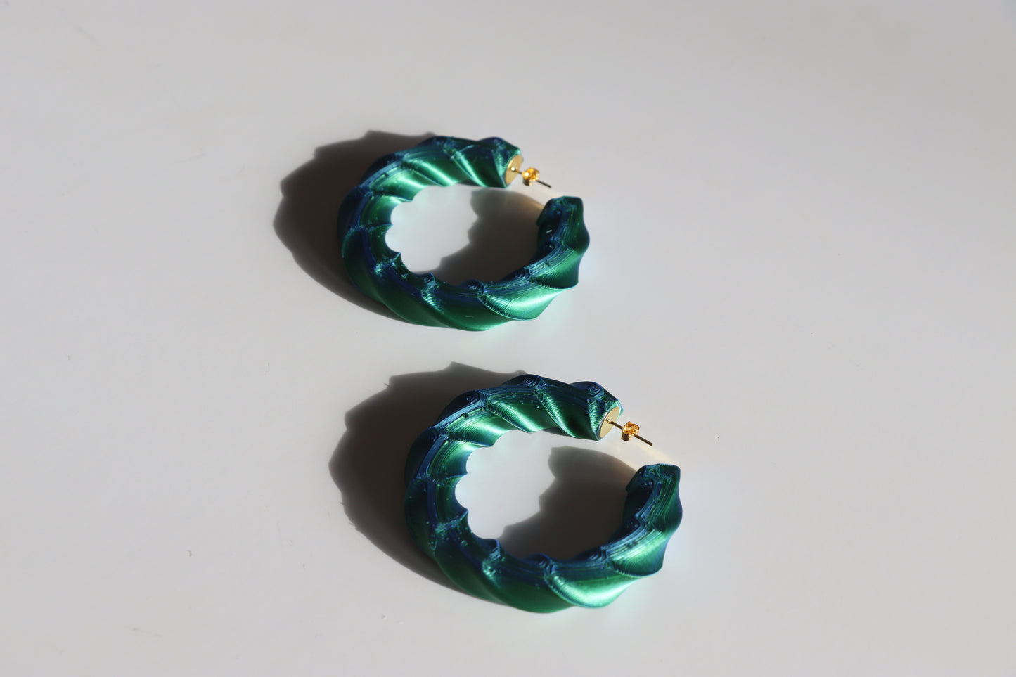 3D Printed Twist Hoop Earrings