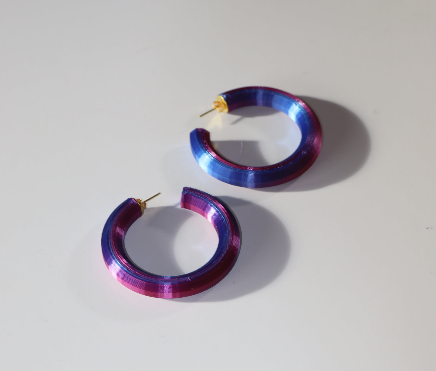 3D Printed Colourful Hoop Earrings