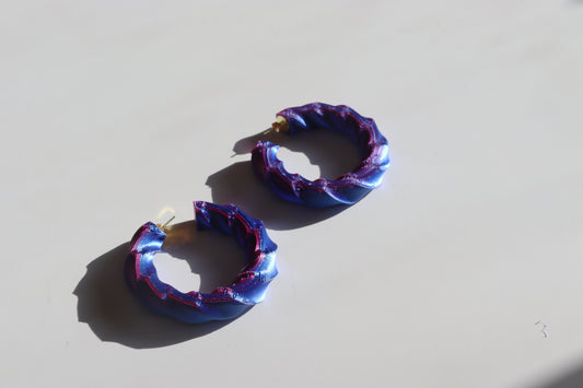 3D Printed Twist Hoop Earrings