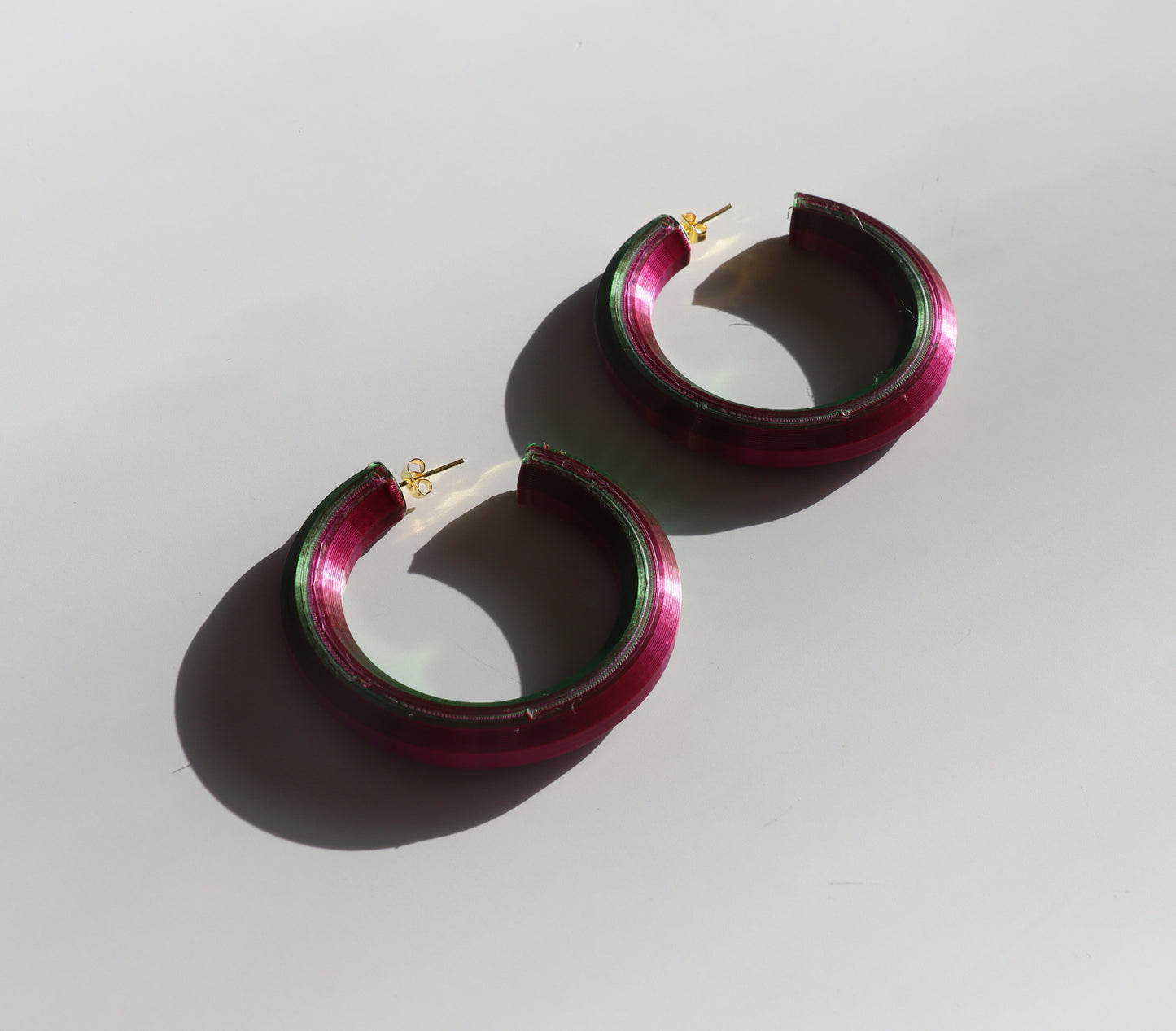 3D Printed Colourful Hoop Earrings