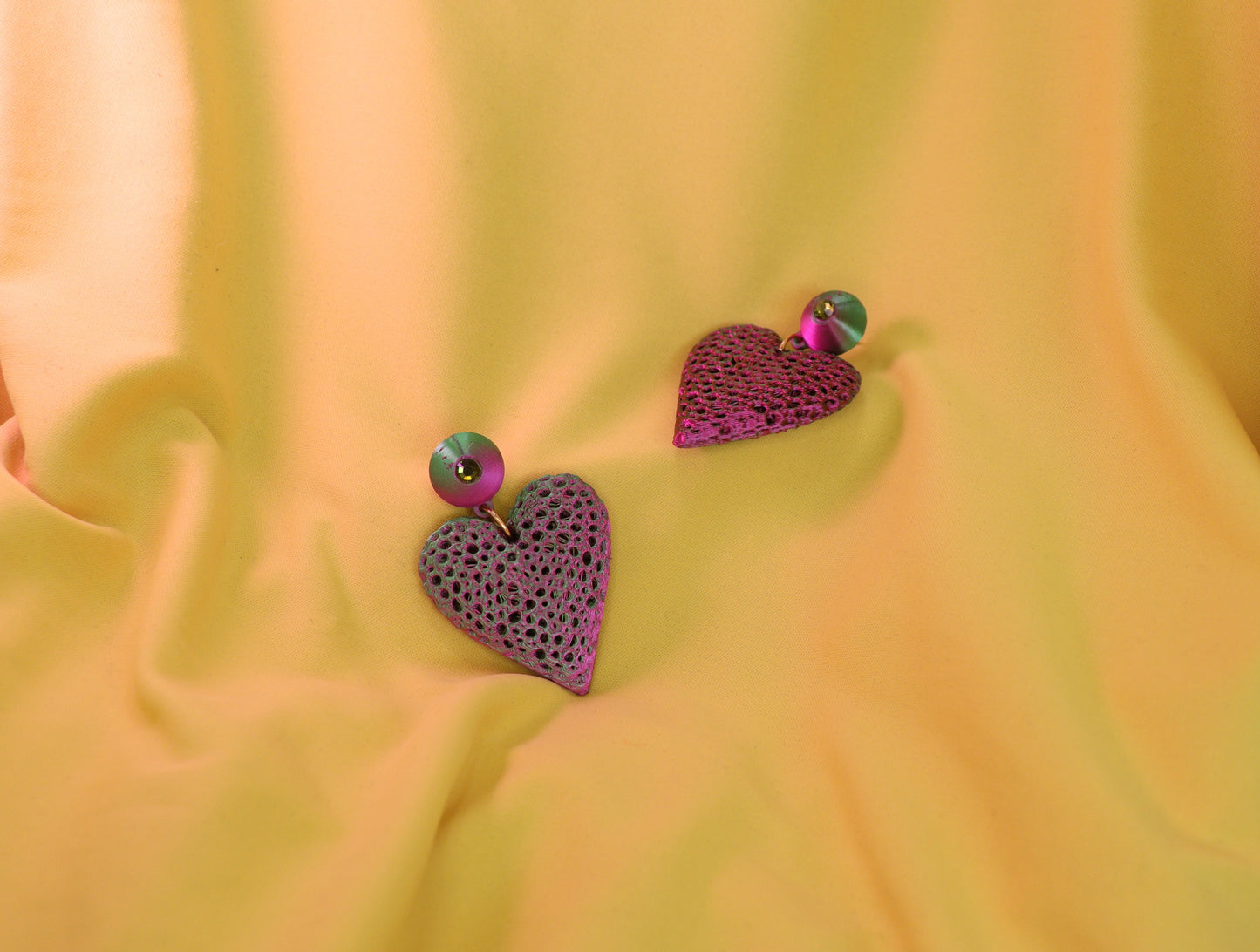 3D Printed Big Heart Earrings