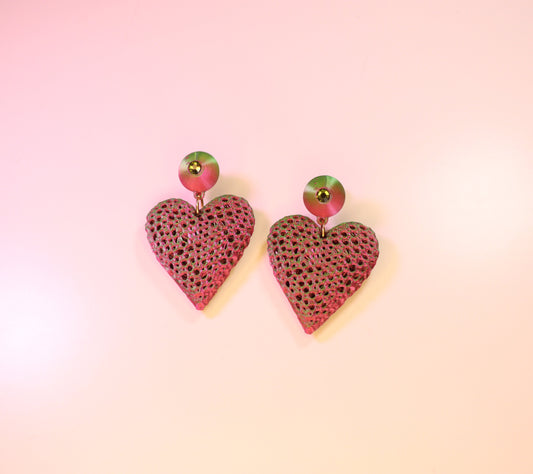 3D Printed Big Heart Earrings