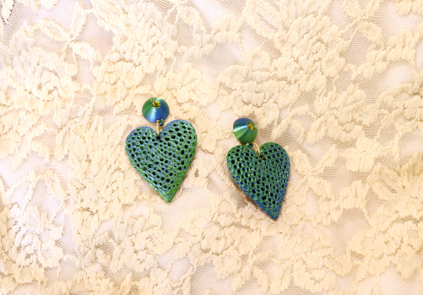 3D Printed Big Heart Earrings