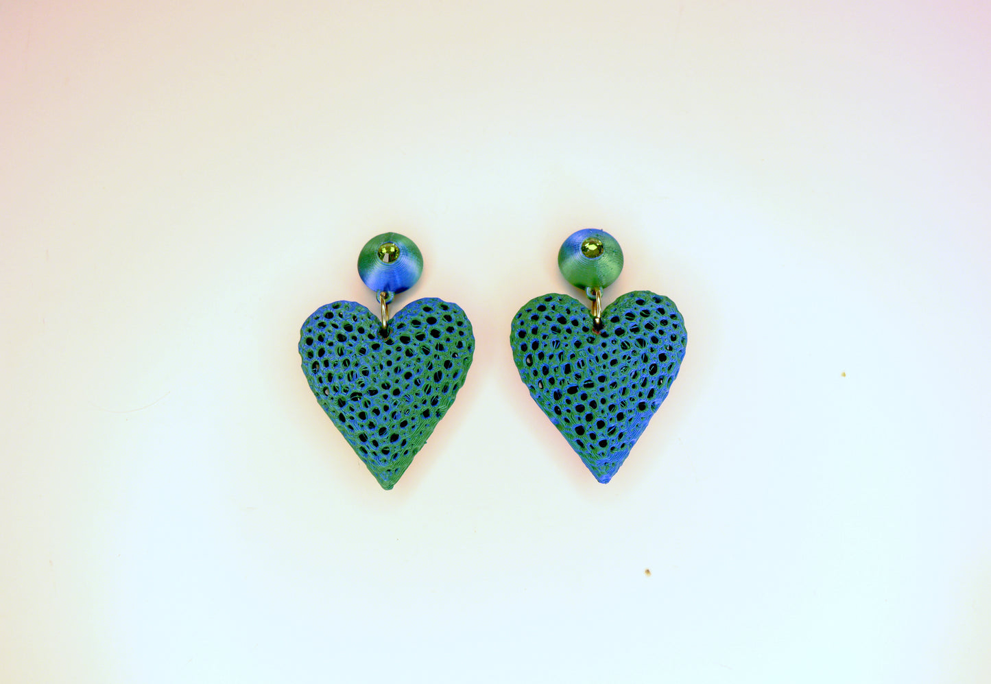 3D Printed Big Heart Earrings