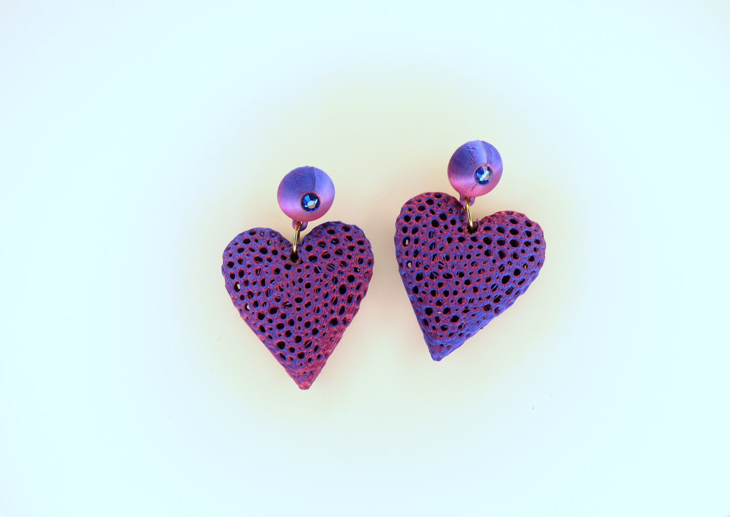 3D Printed Big Heart Earrings